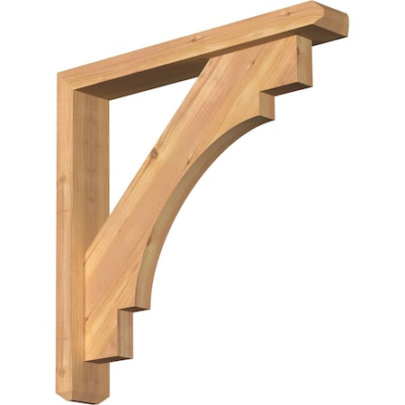 Ekena Millwork Merced Craftsman Smooth Bracket w/ Offset Brace, Western Red Cedar, 3 1/2"W x 22"D x 22"H BKT0402X22X22MRC04SWR